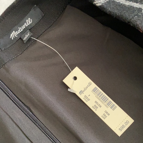 {NWT} Madewell | Museum Patch-Pocket Wool Blend Mini Skirt Windowpane AF035 (4) - Picture 9 of 15